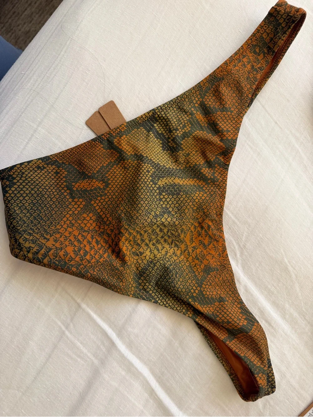 SKIMS CHEEKY TANGA BOTTOM FOREST OMBRE SNAKE XL